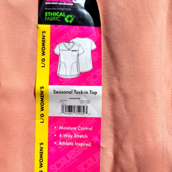 NWT Moisture Control 4 way stretch 3 front pocket scrub top - Picture 2 of 5